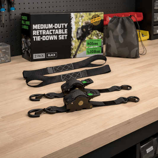 TRUCKBIND – Heavy Duty Retractable Ratchet Straps for Cargo Security