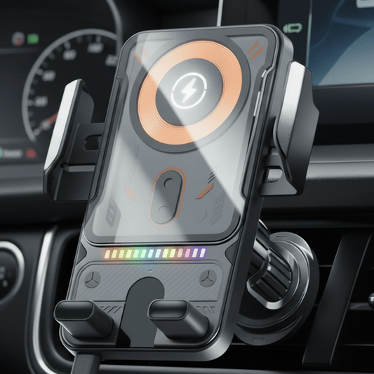 VOLTDRIVE – 2-in-1 Car Mount & Wireless Charger with Hands-Free Auto Rotation