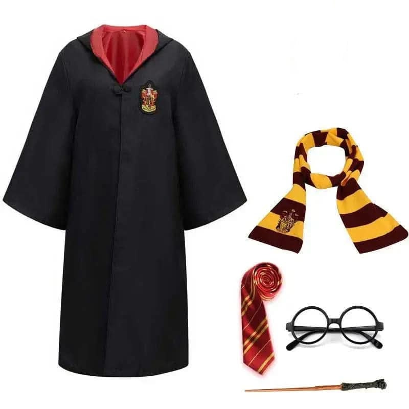 Wizard Costume Robe Hooded Embroidered Ankle Length