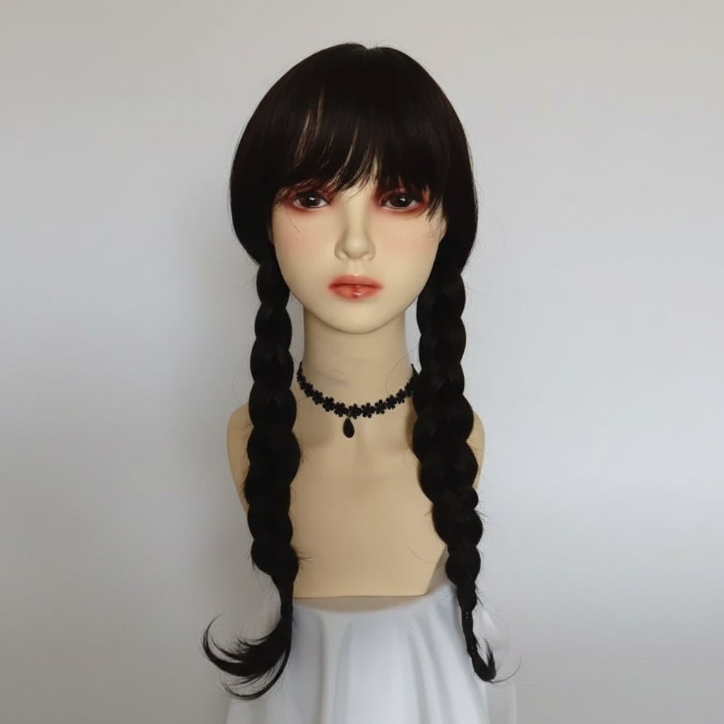 Women's Halloween Costume gothic schoolgirl with White Collar and Long Sleeves Party Outfit