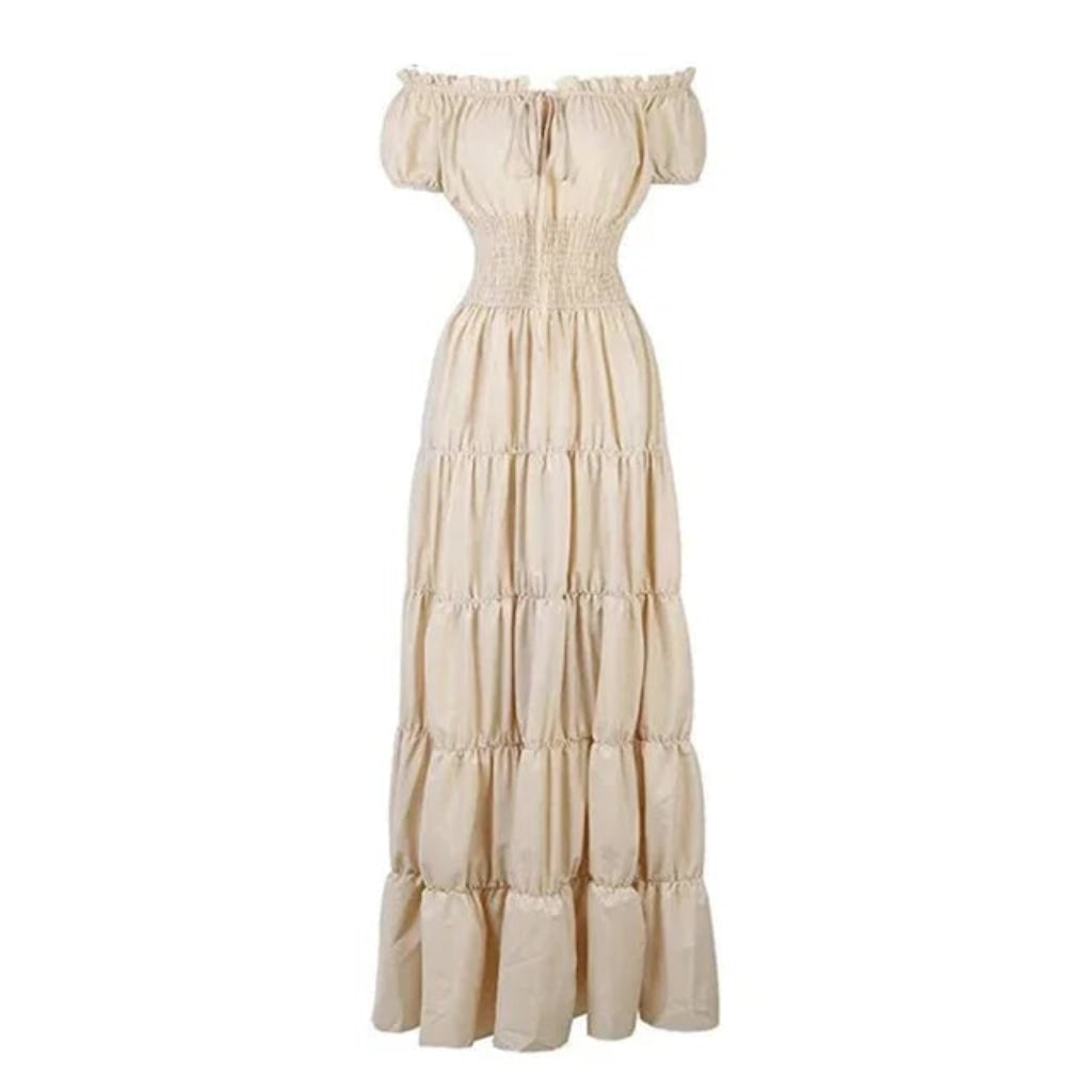 Women's Halloween Maxi Dress Off-Shoulder Boho Peasant with Smocked Waist Dresses