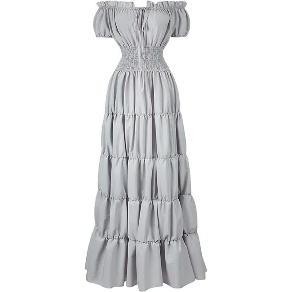 Women's Halloween Maxi Dress Off-Shoulder Boho Peasant with Smocked Waist Dresses