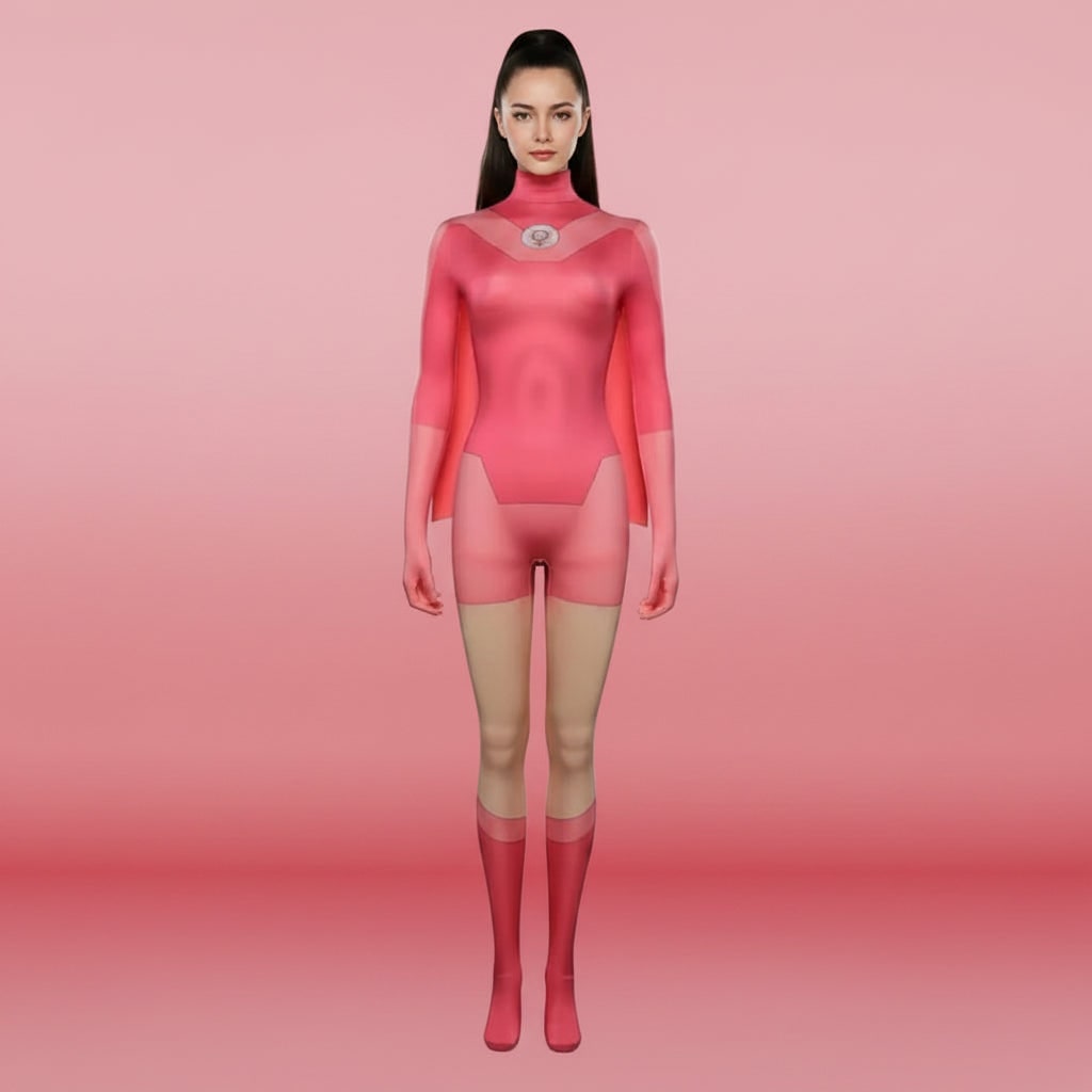 Women's Halloween Superhero Costume Cosplay Bodysuit with Cape and Gloves for Party