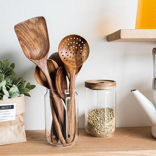 Teak Wood Kitchen Utensil Set | Taavita